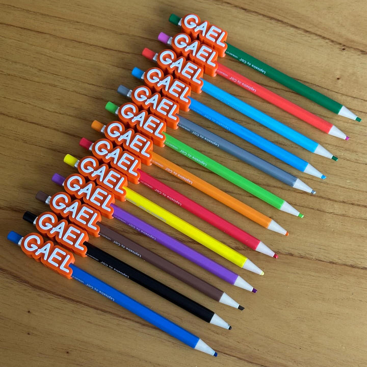 Etiquetas 3D Personalizadas para Lápis, Lapiseiras e Canetas [FRETE GRÁTIS]