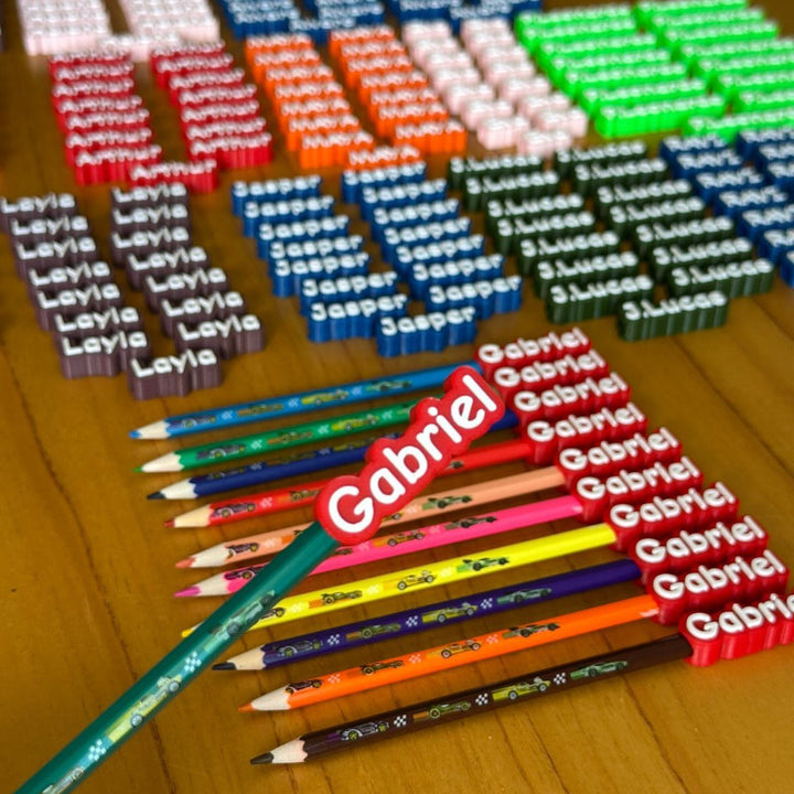 Etiquetas 3D Personalizadas para Lápis, Lapiseiras e Canetas [FRETE GRÁTIS]