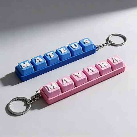 Chaveiro Clicker de Teclado Personalizado com Nome [FRETE GRÁTIS]