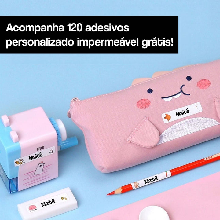 Carimbo Personalizável para Roupas + Presentes (120 adesivos personalizados + 1M Fita Termocolante) + Frete Grátis - Tinta Branca