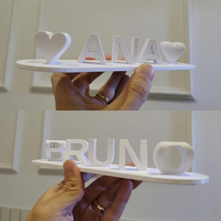 Nomes Duplos Mágicos Amor em 3D [FRETE GRÁTIS]
