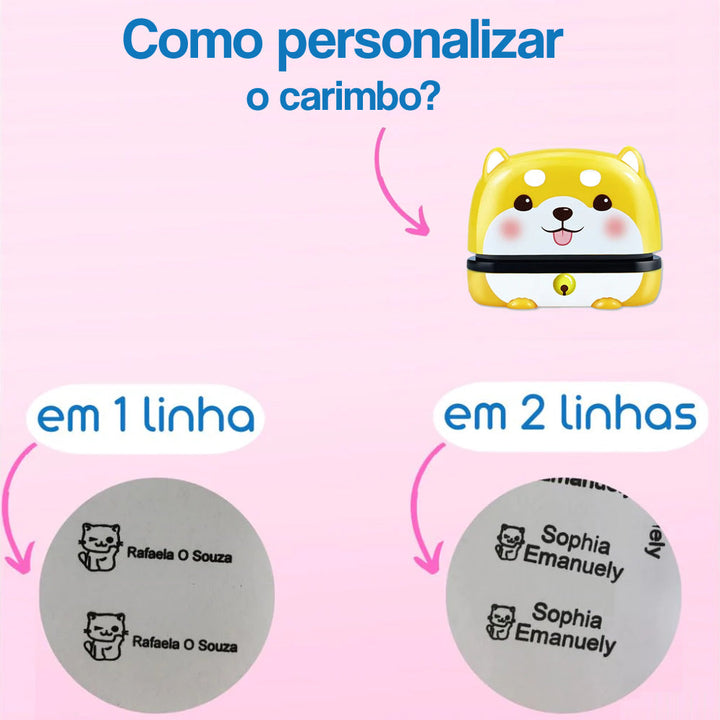 Carimbo Personalizável para Roupas + Presentes (120 adesivos personalizados + 1M Fita Termocolante) + Frete Grátis - Opção com Tintas Azul ou Vermelho